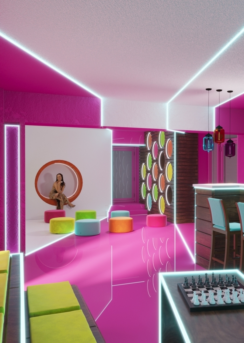 Проект дизайна интерьеров для курорта Alean Family Riviera в Анапе от Nosova Anastasia Design — авторские решения для гостиничных и общественных пространств.