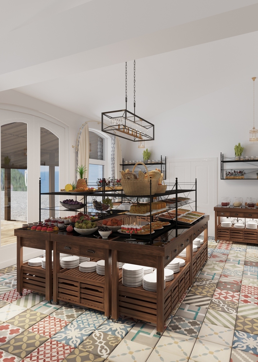 Проект дизайна интерьеров для курорта Alean Family Riviera в Анапе от Nosova Anastasia Design — авторские решения для гостиничных и общественных пространств.