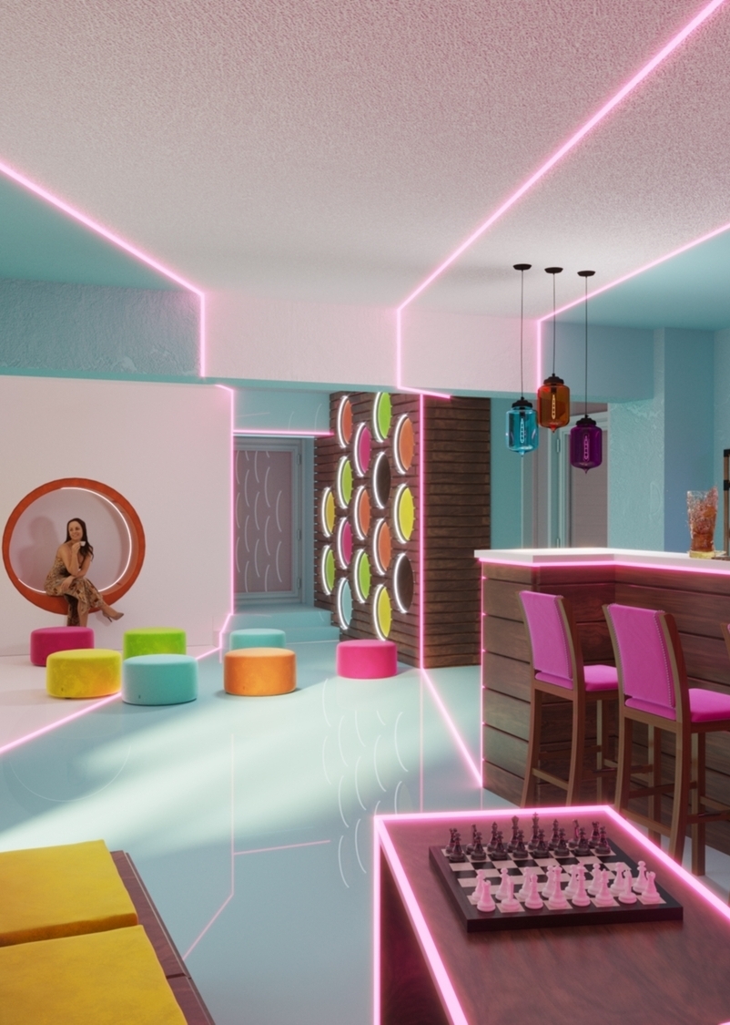 Проект дизайна интерьеров для курорта Alean Family Riviera в Анапе от Nosova Anastasia Design — авторские решения для гостиничных и общественных пространств.